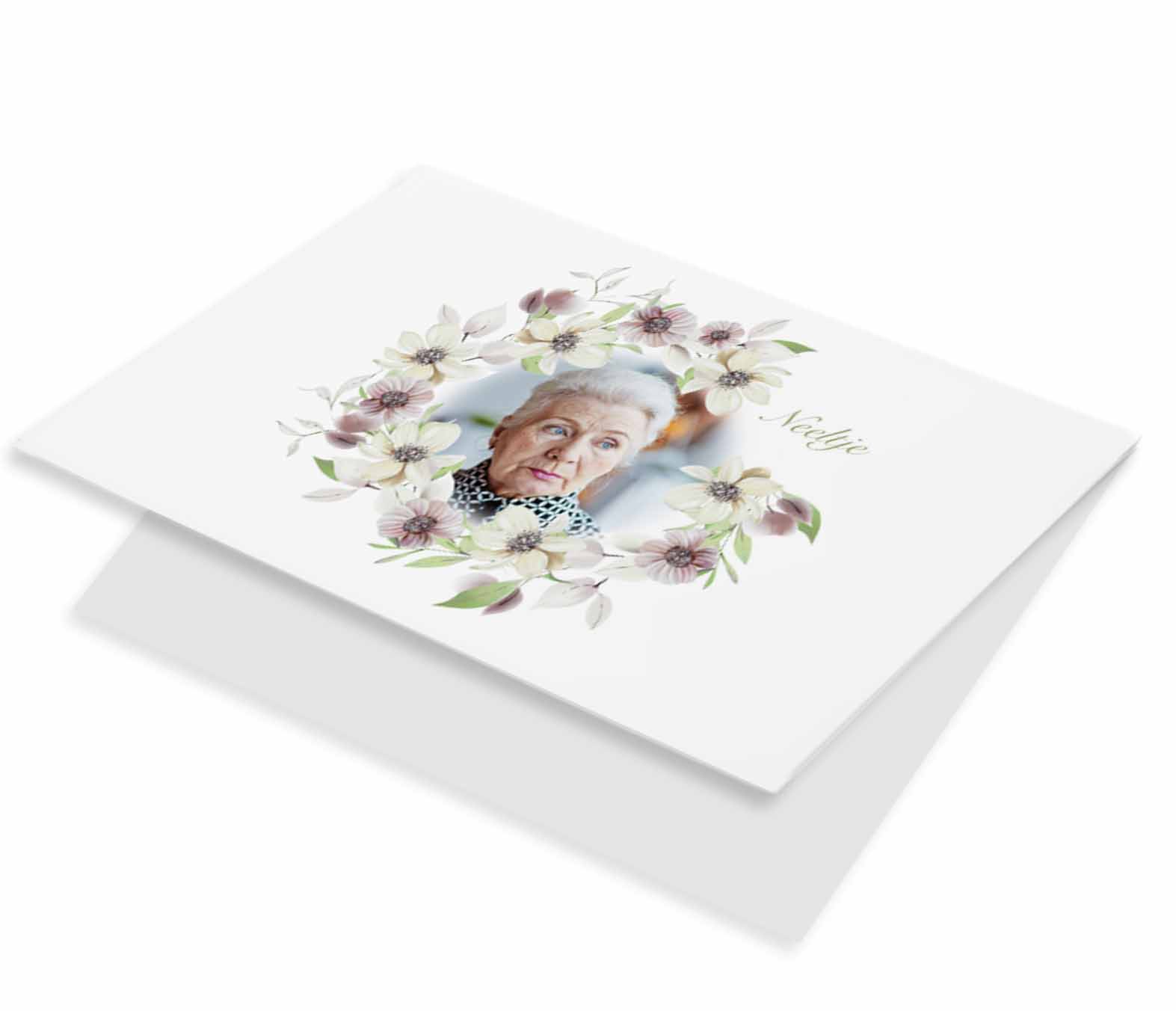Fotokaart met bloemenkrans