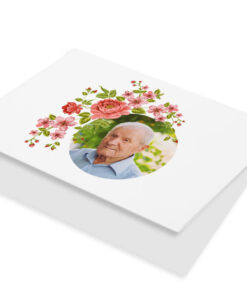 Fotokaart rond rode bloemen