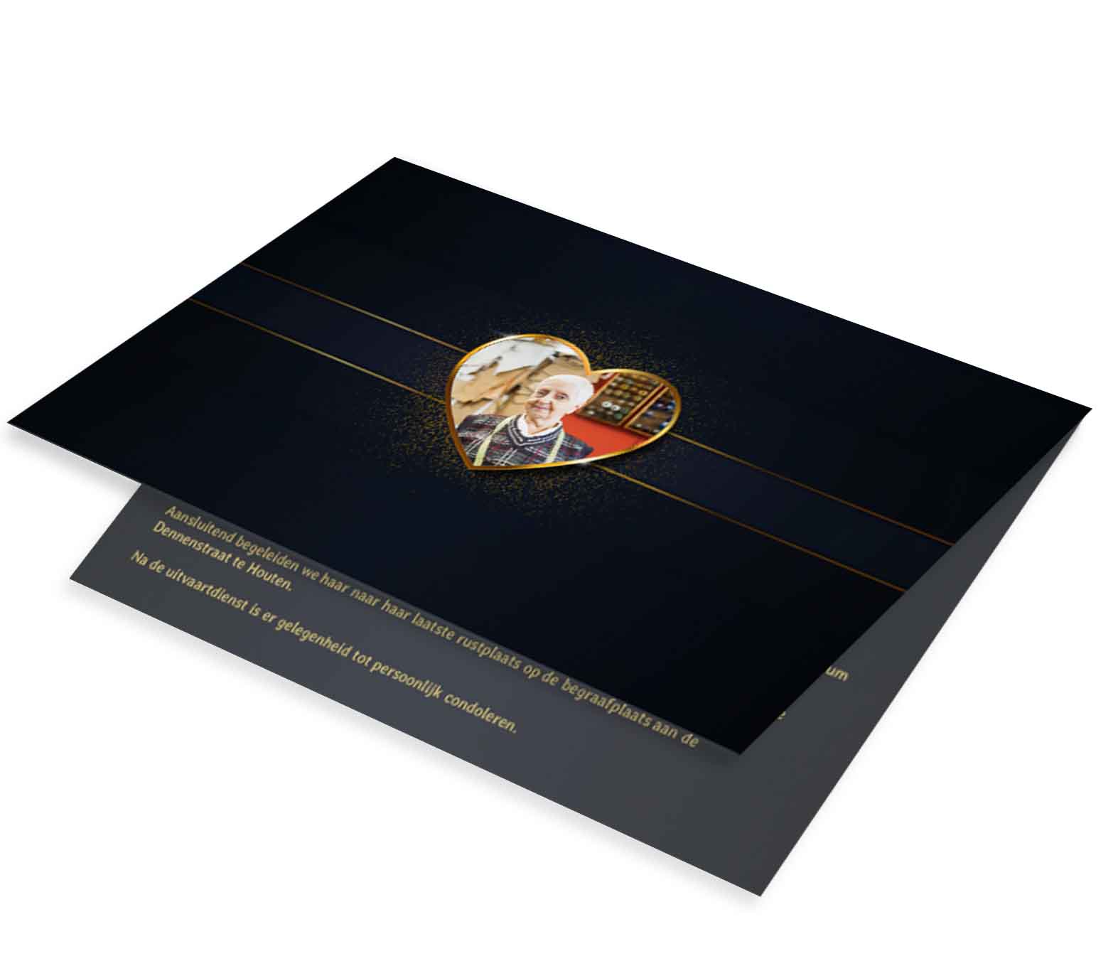 Fotokaart gouden hart