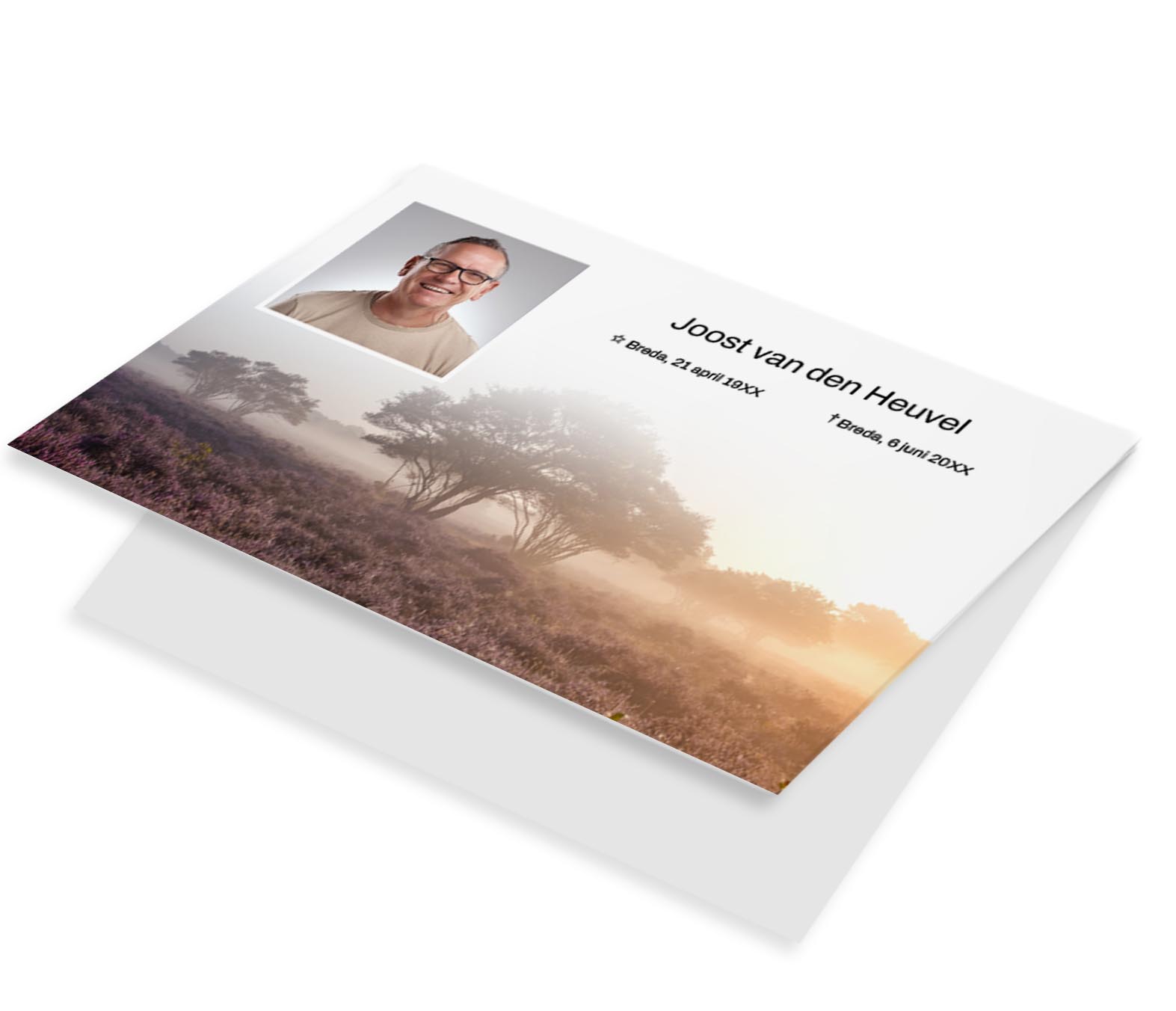 Fotokaart met paarse heide