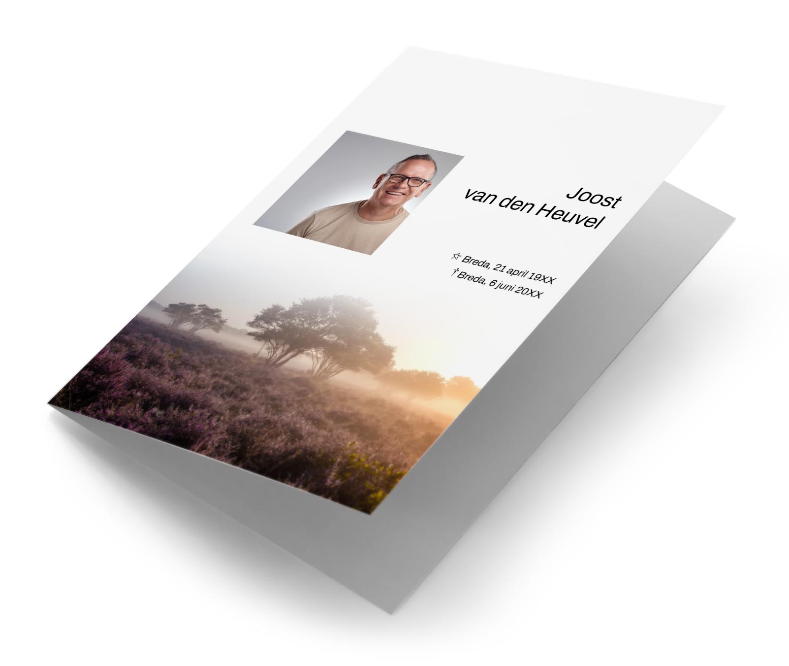Fotokaart met paarse heide