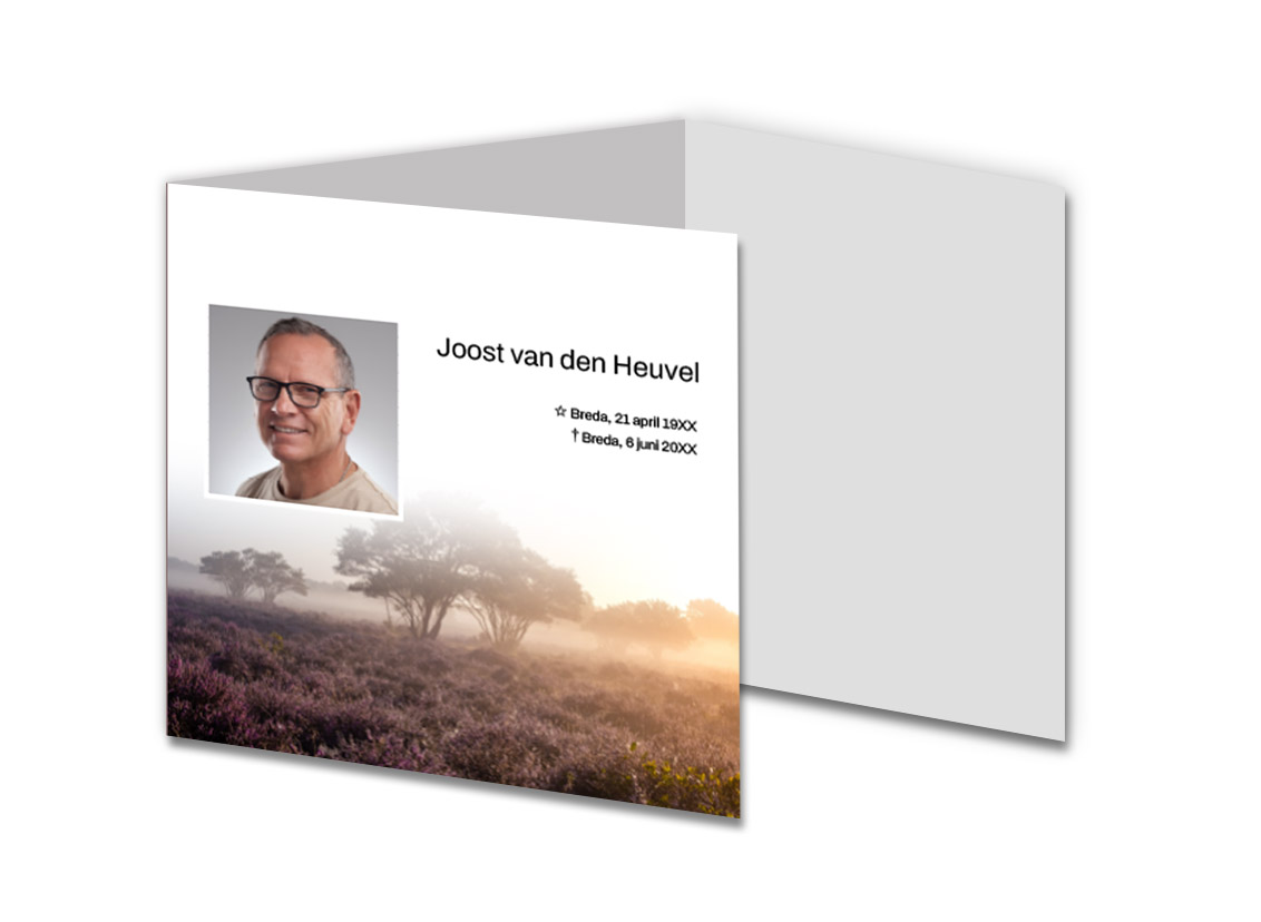 Fotokaart met paarse heide