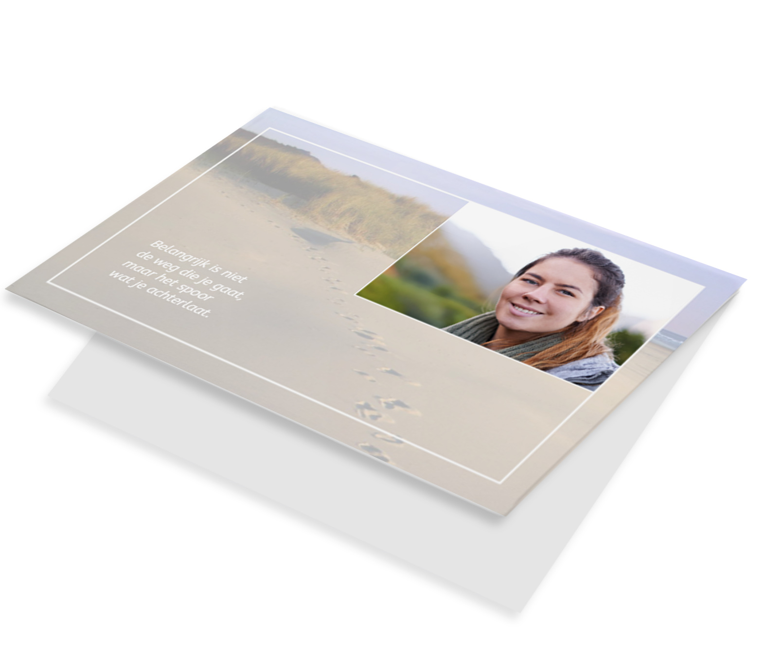 Fotokaart voetstappen in zand